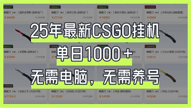 （14178期）25年最新CSGO挂机系统，单日1000+，无需电脑，无需养号，0基础可上手-华科轻创