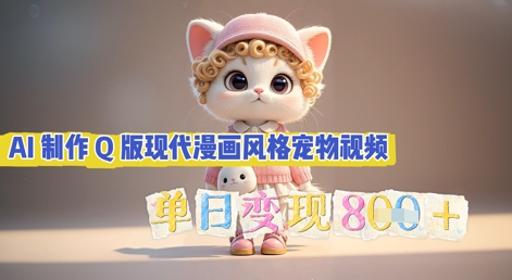 AI制作Q版现代漫画风格宠物视频,单日变现几张-华科轻创