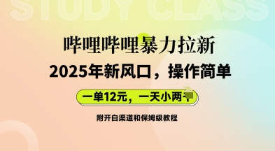 哔哩哔哩暴力拉新：2025年新风口，一单12元，一天数张(附开白渠道和保姆级教程)-华科轻创